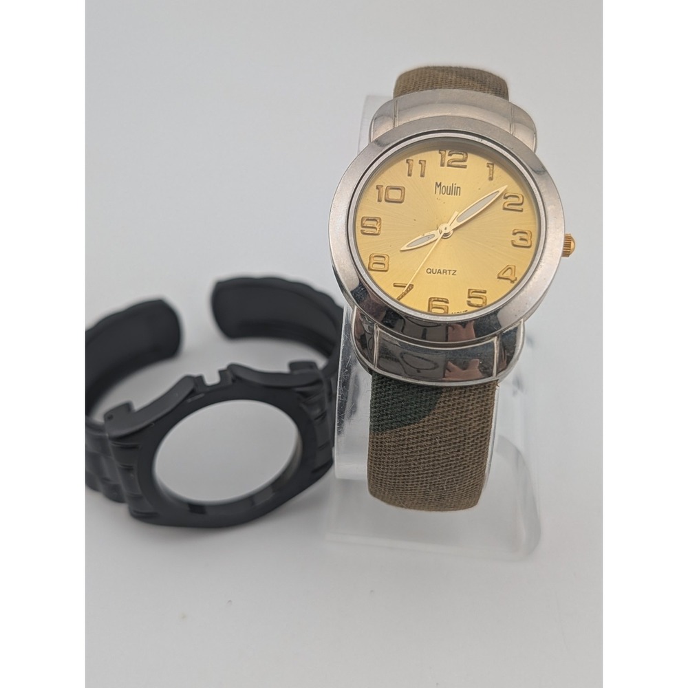 Moulin Women's Interchageable Bangle Band Watch 2 Bangles- New Battery